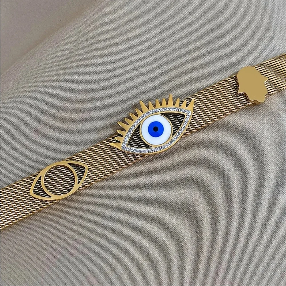 Gold Evil Eye Bracelet - Picture 5 of 7